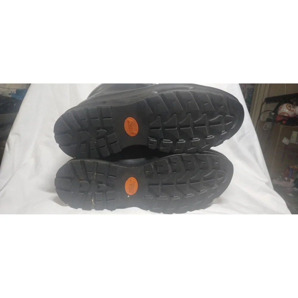 M-Gear Mens Black Leather Air Cushion Hiking Work Boots Size 13 Round Toe LaceUp
